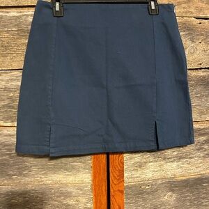 Double Zero Deep Blue Skirt Size L Slits Zipper